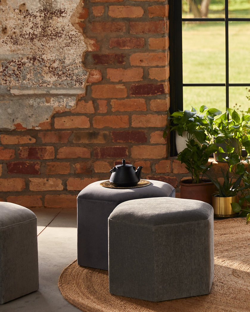 Room scene showcasing the Larue Ottoman