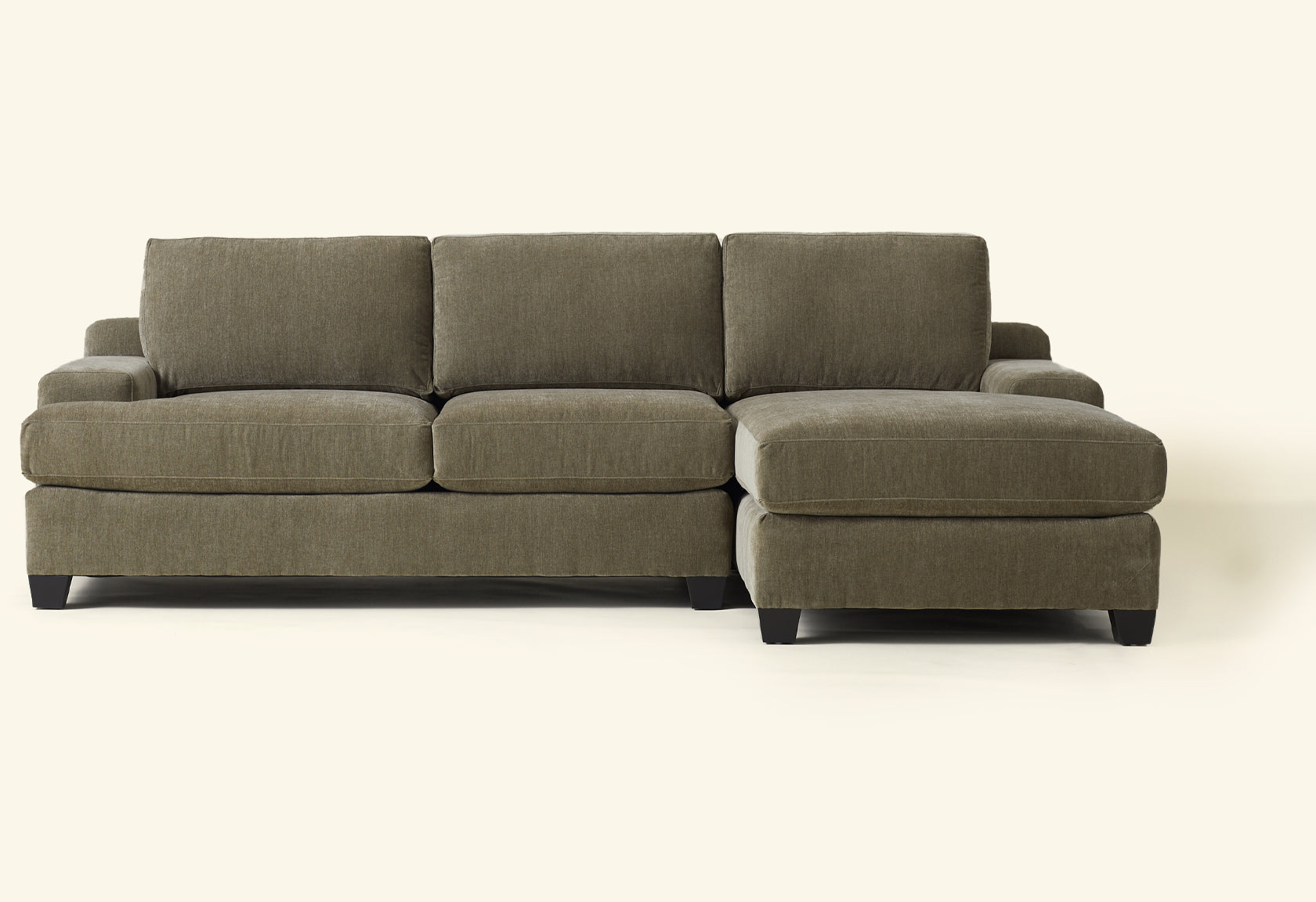 Photo of Burke Sectional in Brushed Velvet Moss